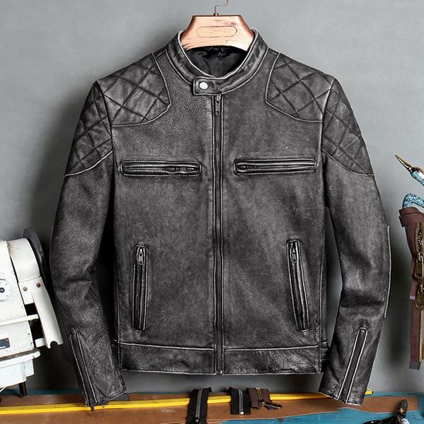 men's leather & faux 2021 vintage brown motorcycle style jacket men stand collar plus size 3xl genuine cowhide autumn slim fit biker�, Black
men's leather & faux 2021 vintage brown motorcycle style jacket men stand collar plus size 3xl genuine cowhide autumn slim fit biker�, Black