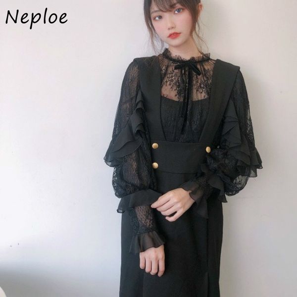 neploe lace lantern long sleeve patchwork women dresses high waist strap dress spring autumn slim fit vestidos 210510, Black;gray
neploe lace lantern long sleeve patchwork women dresses high waist strap dress spring autumn slim fit vestidos 210510, Black;gray
