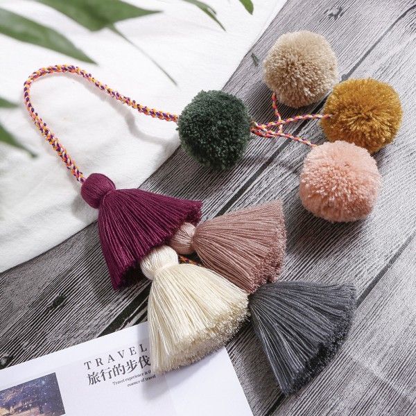 kimter pompom keychain multi-layer tassel handbag hanging accessory bag charm ladies ethnic style jewelry pendant a122z, Silver
kimter pompom keychain multi-layer tassel handbag hanging accessory bag charm ladies ethnic style jewelry pendant a122z, Silver