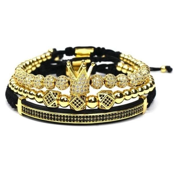 3pcs/set men bracelet jewelry crown charms macrame beads bracelets for women masculina pulseira feminina gift valentine's day christmas, Golden;silver
3pcs/set men bracelet jewelry crown charms macrame beads bracelets for women masculina pulseira feminina gift valentine's day christmas, Golden;silver