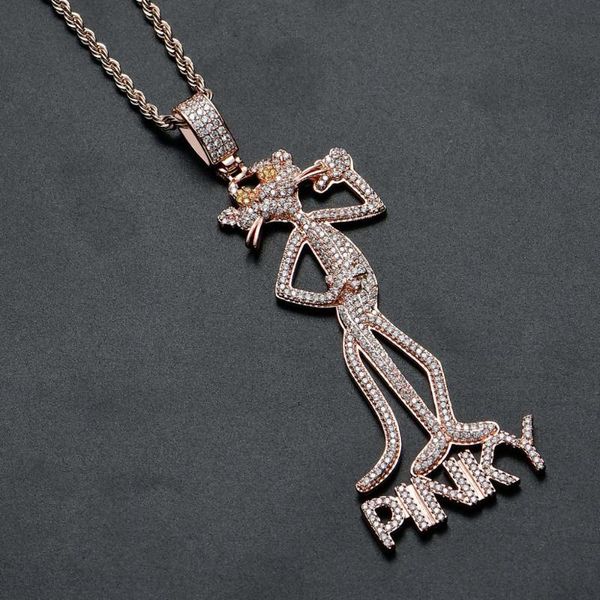 hip hop animal pendant pink leopard necklace micro inlay zircon shiny jewelry christmas gift necklaces, Silver
hip hop animal pendant pink leopard necklace micro inlay zircon shiny jewelry christmas gift necklaces, Silver