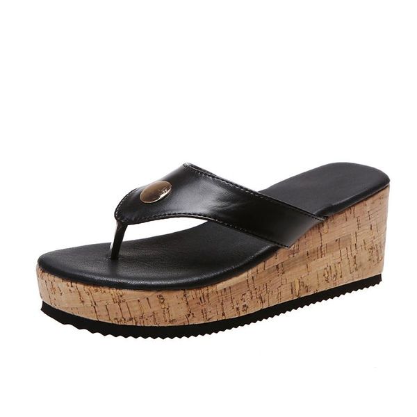 slippers big size 43 summer women bohemian wedges high heel sandals flip flops pu leather platform chaussure slides shoes, Black
slippers big size 43 summer women bohemian wedges high heel sandals flip flops pu leather platform chaussure slides shoes, Black
