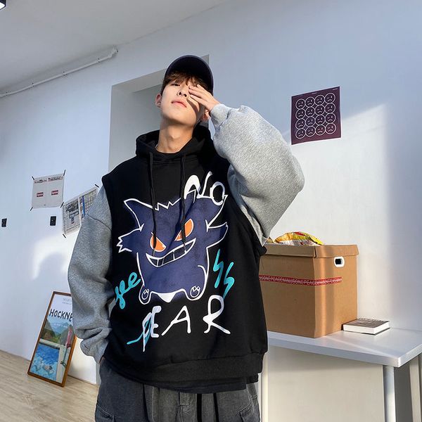 men's hoodies & sweatshirts fashion coats trendy loose pullover splicing color hooded cotton casual streetwear 4 m-2xl 6acm, Black
men's hoodies & sweatshirts fashion coats trendy loose pullover splicing color hooded cotton casual streetwear 4 m-2xl 6acm, Black
