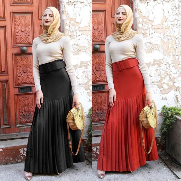 faldas mujer moda muslim fashion high waist draped pleated long skirt falda plisada female jfalda turkish skirts, Black
faldas mujer moda muslim fashion high waist draped pleated long skirt falda plisada female jfalda turkish skirts, Black