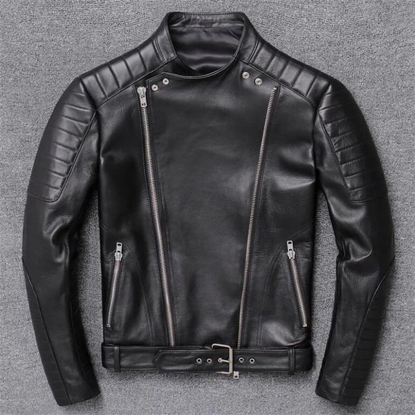 men's leather & faux genuine motorcycle jacket men spring autumn plus size sheepskin coat man diagonal zipper belt slim, Black
men's leather & faux genuine motorcycle jacket men spring autumn plus size sheepskin coat man diagonal zipper belt slim, Black
