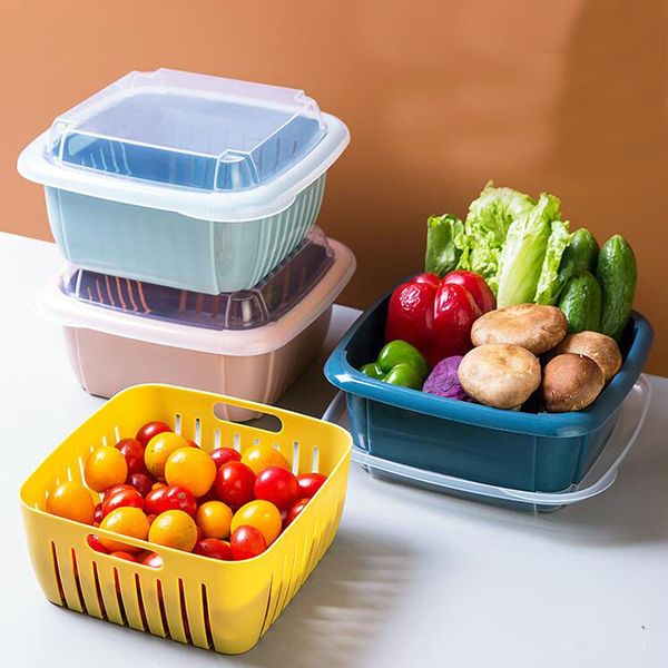 Double-layer Drain Basket Kitchen Accessories Organizer Fruit Vegetable Storage Box Vegetable Washing Refrigerator Drain Basket
Double-layer Drain Basket Kitchen Accessories Organizer Fruit Vegetable Storage Box Vegetable Washing Refrigerator Drain Basket