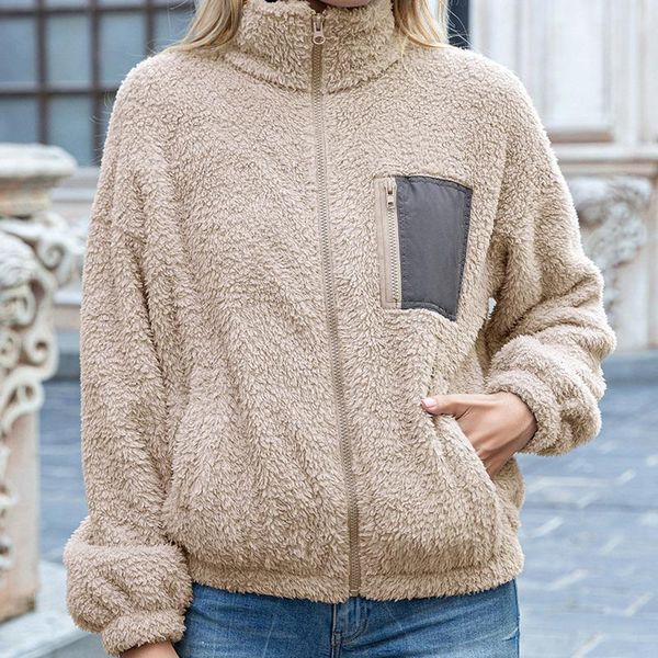 women's jackets autumn winter fashion plush double-sided fleece cardigan jacket loose color-blocking zip sweater casual outerwear, Black;brown
women's jackets autumn winter fashion plush double-sided fleece cardigan jacket loose color-blocking zip sweater casual outerwear, Black;brown