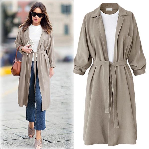 women's trench coats windbreaker 2021 autumn and winter solid color large size long coat, Tan;black
women's trench coats windbreaker 2021 autumn and winter solid color large size long coat, Tan;black