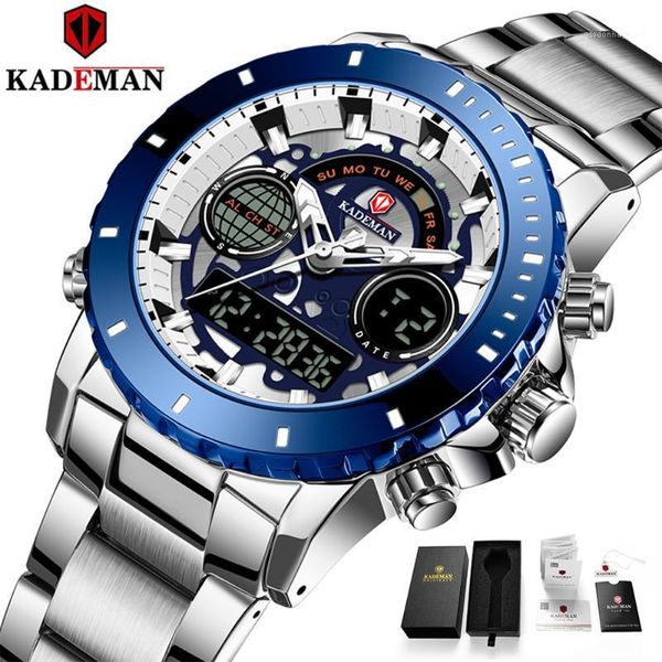 wristwatches kademan luxury men watches led digital full steel date 3atm waterproof mens military quartz wristwatch relogio masculino 2021, Slivery;brown
wristwatches kademan luxury men watches led digital full steel date 3atm waterproof mens military quartz wristwatch relogio masculino 2021, Slivery;brown