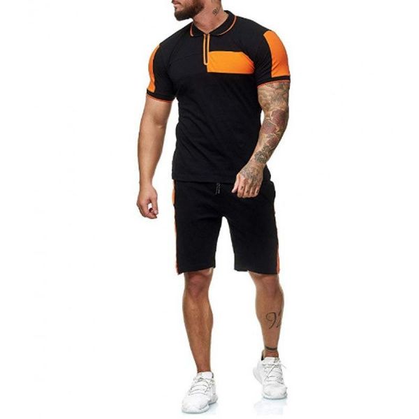 men's tracksuits summer t-shirt short sleeve shorts set youth fashion outdoor sports leisure color contrast 2 piece, Gray
men's tracksuits summer t-shirt short sleeve shorts set youth fashion outdoor sports leisure color contrast 2 piece, Gray