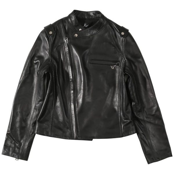 women's leather & faux 2021 autumn version of sheepskin motorcycle jacket short slim was thin real, Black
women's leather & faux 2021 autumn version of sheepskin motorcycle jacket short slim was thin real, Black