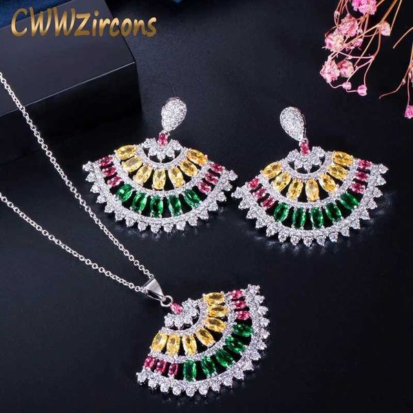 multi yellow green color cubic zirconia crystal elegant spike fan necklace and earring brand jewelry sets t340 210714, Silver
multi yellow green color cubic zirconia crystal elegant spike fan necklace and earring brand jewelry sets t340 210714, Silver