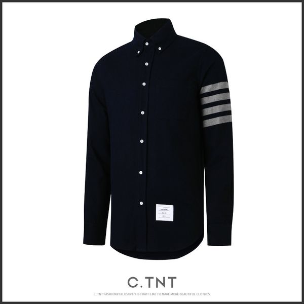 tb autumn new slim thom korean fashion four bar casual shirt men, White
tb autumn new slim thom korean fashion four bar casual shirt men, White