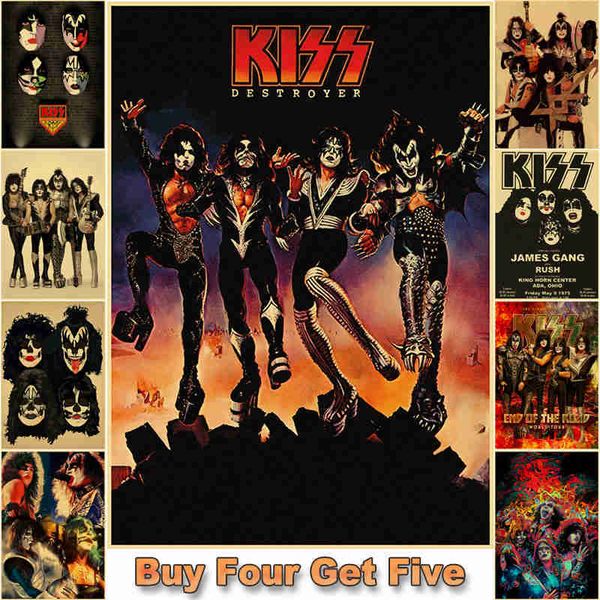 vintage heavy metal kiss band posters kraft paper rock poster music team star decorative painting wall sticker bar home decor
vintage heavy metal kiss band posters kraft paper rock poster music team star decorative painting wall sticker bar home decor