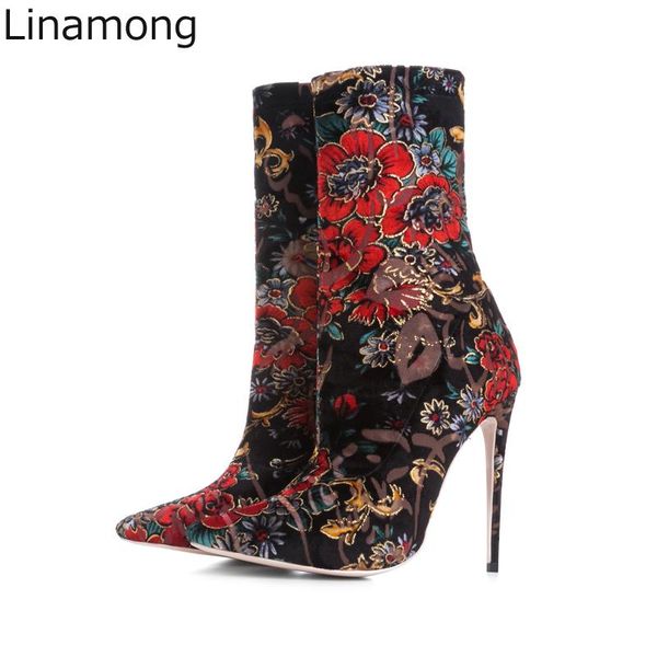boots spring multi floral fabric ankle pointy toe bottines stiletto high heel women slip on party flower shoes woman, Black
boots spring multi floral fabric ankle pointy toe bottines stiletto high heel women slip on party flower shoes woman, Black