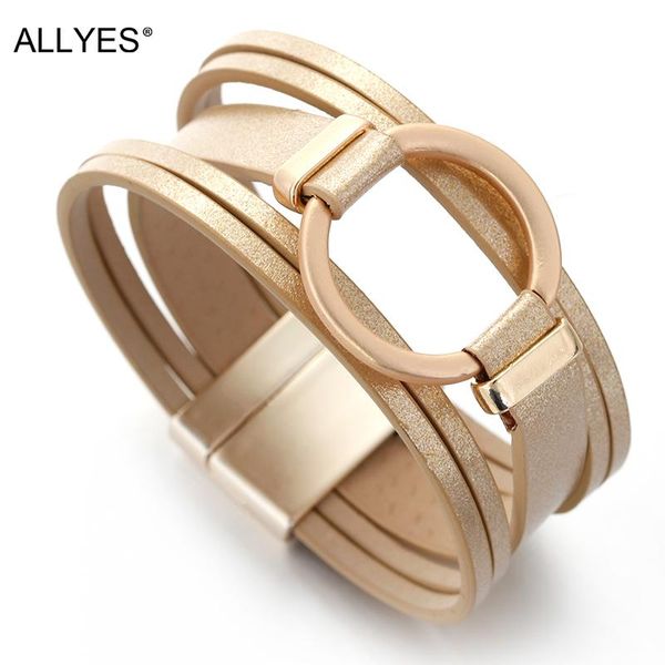 charm bracelets allyes circle leather for women 2021 fashion ladies wide wrap multilayer bracelet femme jewelry girlfriend gift, Golden;silver
charm bracelets allyes circle leather for women 2021 fashion ladies wide wrap multilayer bracelet femme jewelry girlfriend gift, Golden;silver
