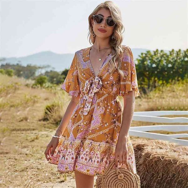 summer vintage mini dress bow knot a-line beach with v-neck holiday print short women vestidos fashion 210508, Black;gray
summer vintage mini dress bow knot a-line beach with v-neck holiday print short women vestidos fashion 210508, Black;gray