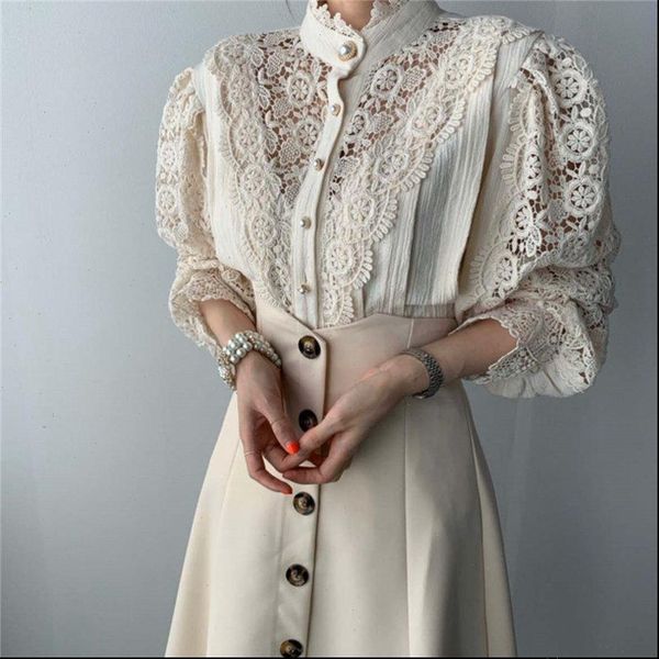 womens shirts sweet chic stand hollow out patchwork lace ol office lady soft casual warm all match stylish blouses 2, White
womens shirts sweet chic stand hollow out patchwork lace ol office lady soft casual warm all match stylish blouses 2, White