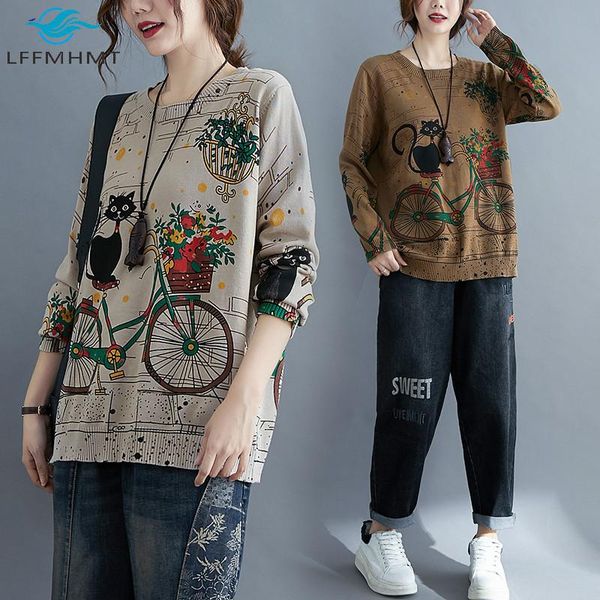 women's sweaters cartoon print vintage sweater women winter autumn korean style fashion baggy loose casual retro pullover bottoming kni, White;black
women's sweaters cartoon print vintage sweater women winter autumn korean style fashion baggy loose casual retro pullover bottoming kni, White;black