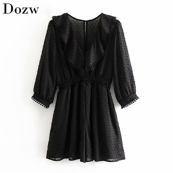 women's jumpsuits & rompers fashion v neck black jumpsuit women dot embroidery ruffles short playsuit female half sleeve chiffon elegan, Black;white
women's jumpsuits & rompers fashion v neck black jumpsuit women dot embroidery ruffles short playsuit female half sleeve chiffon elegan, Black;white