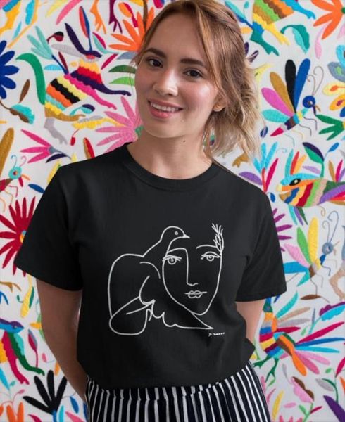 face abstract print cotton womens casual funny yong girl tee a 1201, White
face abstract print cotton womens casual funny yong girl tee a 1201, White