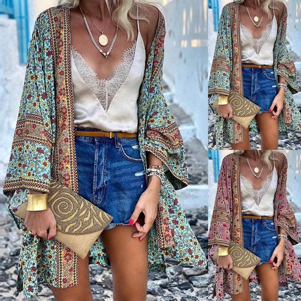 women's swimwear women chiffon cardigan summer open front bikini cover ups ladies bohemian floral printed blouse kimono casual loose be, White;black
women's swimwear women chiffon cardigan summer open front bikini cover ups ladies bohemian floral printed blouse kimono casual loose be, White;black