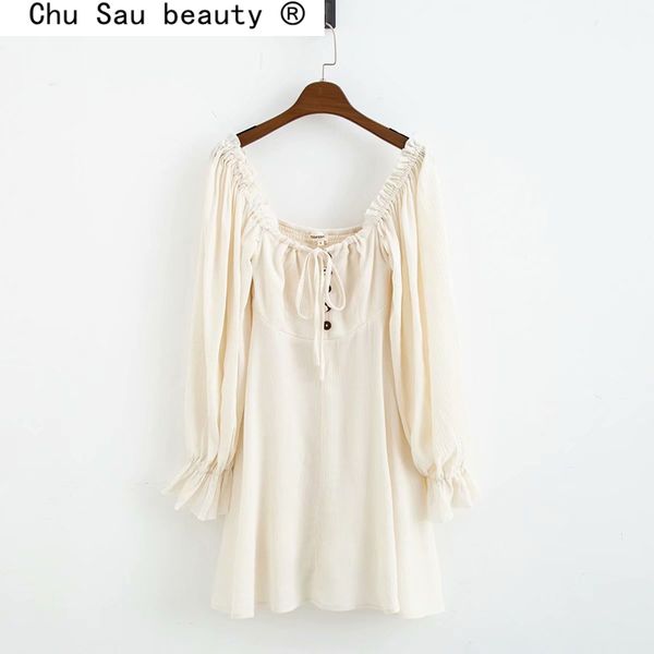 casual chic slash neck solid women cotton mini dress fashion backless puff sleeve dresses summer vestido de mujer 210508, Black;gray
casual chic slash neck solid women cotton mini dress fashion backless puff sleeve dresses summer vestido de mujer 210508, Black;gray