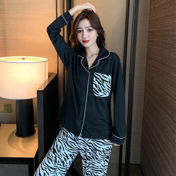 women's sleepwear 2021 spring autumn pajamas long-sleeve trousers cardigan lapel fashion breathable home service two-piece suit, Black;red
women's sleepwear 2021 spring autumn pajamas long-sleeve trousers cardigan lapel fashion breathable home service two-piece suit, Black;red