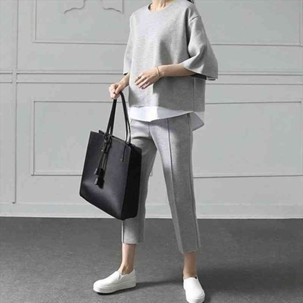 paris girl autumn casual o-neck fake 2 pieces 3 4-length pants two-piece sets loose splits sleeve cotton suits, Gray
paris girl autumn casual o-neck fake 2 pieces 3 4-length pants two-piece sets loose splits sleeve cotton suits, Gray