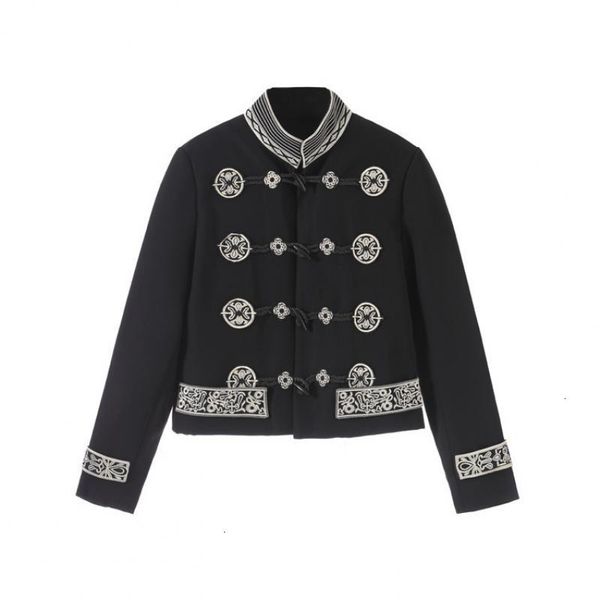 women's jackets runway brand female jacket vintage short luxurious embroidery slim for women elegant horn button autumn winter coat wh1, Black;brown
women's jackets runway brand female jacket vintage short luxurious embroidery slim for women elegant horn button autumn winter coat wh1, Black;brown