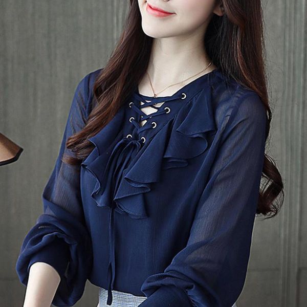 women's blouses & shirts spring autumn fashion elegant woman ruffles lace up lantern full sleeve chiffon blouse , korean designer women, White
women's blouses & shirts spring autumn fashion elegant woman ruffles lace up lantern full sleeve chiffon blouse , korean designer women, White