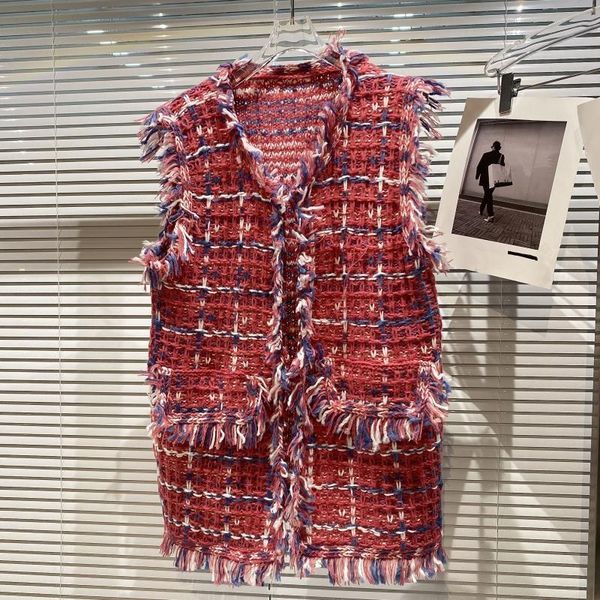 women's vests 2021 autumntassel scratch rough edge red vest women high street style lattice coarse wool knitted outerwear, Black;white
women's vests 2021 autumntassel scratch rough edge red vest women high street style lattice coarse wool knitted outerwear, Black;white