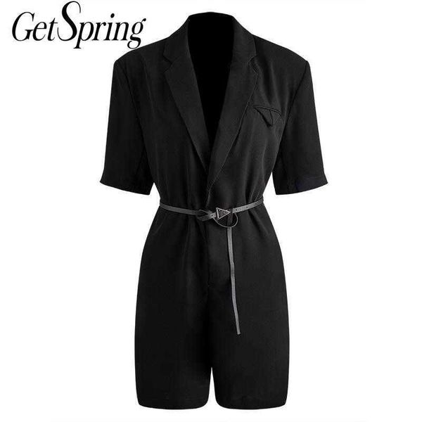 getspring women jumpsuit short sleeve bandage black rompers s vintage casual summer romper 210601, Black;white
getspring women jumpsuit short sleeve bandage black rompers s vintage casual summer romper 210601, Black;white