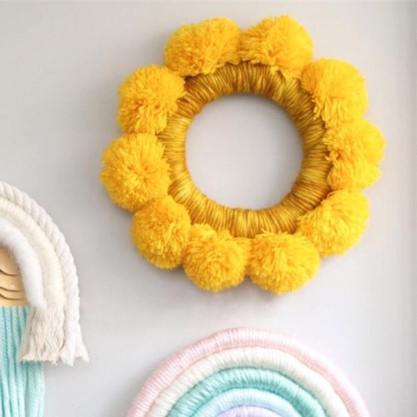 nordic kids room nursery decoration hand-woven home ornament cotton thread weaving sun flower wall hanging pendant decorative objects & figu
nordic kids room nursery decoration hand-woven home ornament cotton thread weaving sun flower wall hanging pendant decorative objects & figu