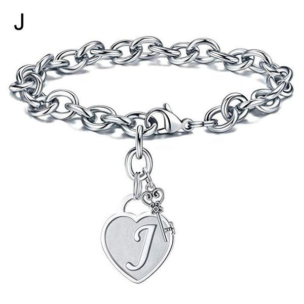 link, chain women bracelet engraved 26 letters initial charms stainless steel jewelry gifts helh889, Black
link, chain women bracelet engraved 26 letters initial charms stainless steel jewelry gifts helh889, Black
