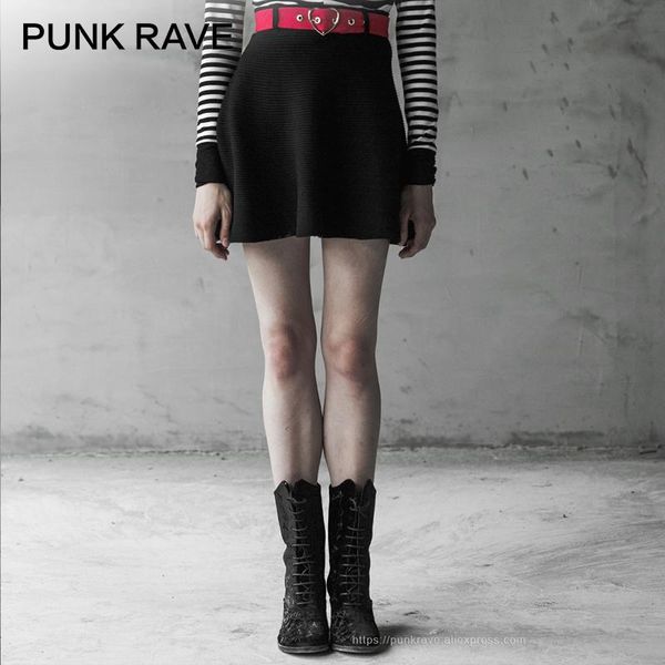 skirts punk rave women's gothic daily woolen high waist half skirt with belt metal love iron ring casual kawaii women, Black 
skirts punk rave women's gothic daily woolen high waist half skirt with belt metal love iron ring casual kawaii women, Black