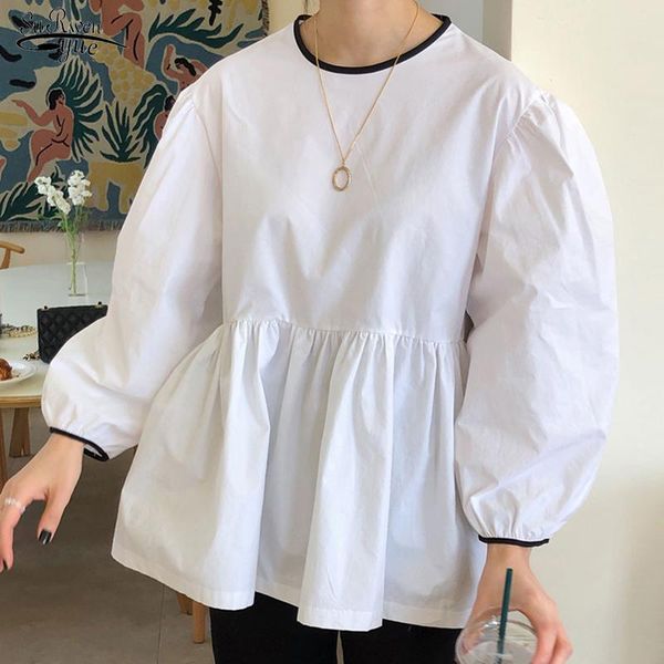 women's blouses & shirts causal white blouse women 2021 korean chic loose puff long sleeve o-neck for chemise femme 15333
women's blouses & shirts causal white blouse women 2021 korean chic loose puff long sleeve o-neck for chemise femme 15333