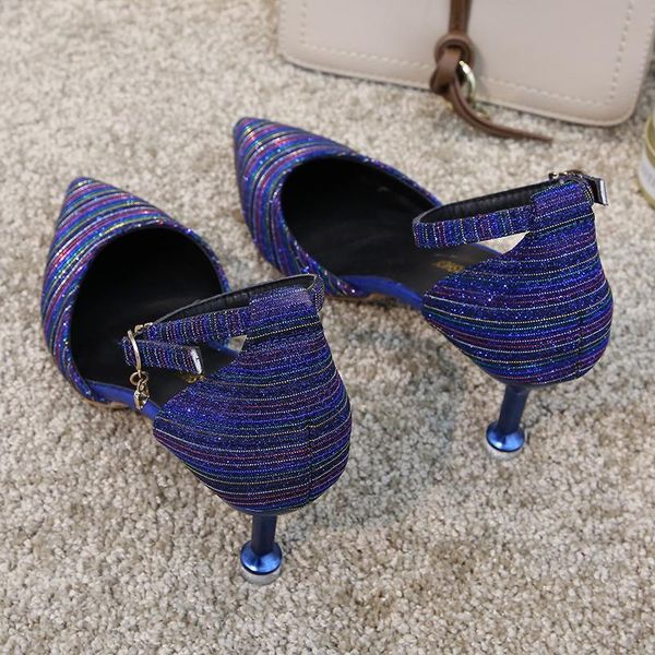 dress shoes ladies multi stripe glitter party wedding woman spring summer 2021 pointed toe ankle strap pumps women high heels, Black
dress shoes ladies multi stripe glitter party wedding woman spring summer 2021 pointed toe ankle strap pumps women high heels, Black