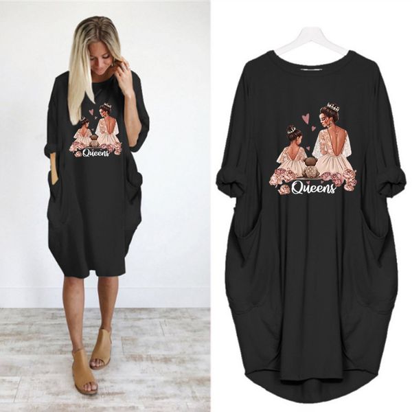 propcm women designers clothes plus size dress long sleeve dresses super queens mama print o neck loose pocket casual essentials spring, Black;gray
propcm women designers clothes plus size dress long sleeve dresses super queens mama print o neck loose pocket casual essentials spring, Black;gray