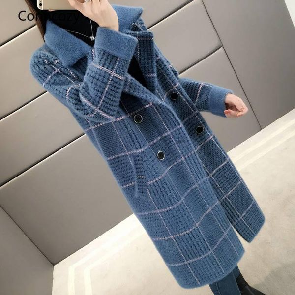 women's wool & blends imitation mink velvet coat women long woolen coats autumn winter thick loose warm plaid overcoat abrigo mujer, Black
women's wool & blends imitation mink velvet coat women long woolen coats autumn winter thick loose warm plaid overcoat abrigo mujer, Black