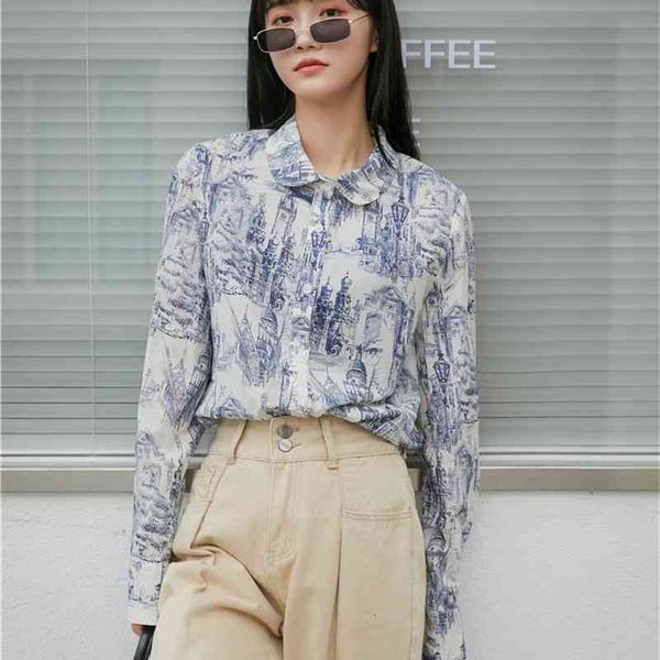 women's blouses & shirts architecture print cotton women and bloues vintage long sleeve button up peter pan collar shirt fash, White
women's blouses & shirts architecture print cotton women and bloues vintage long sleeve button up peter pan collar shirt fash, White