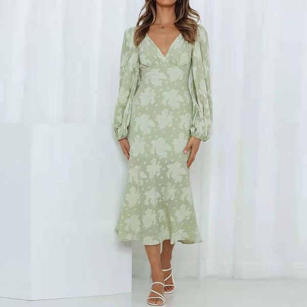 casual dresses women flower print v neck long dress autumn high waist elegant puff sleeve green boho 2021 holiday vestidos robe, Black;gray
casual dresses women flower print v neck long dress autumn high waist elegant puff sleeve green boho 2021 holiday vestidos robe, Black;gray