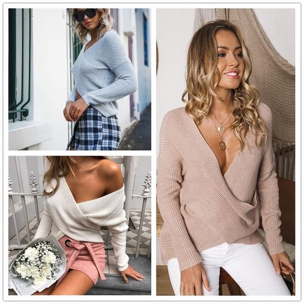women's sweaters 2021 v-neck cross long sleeve v neck sweater women jumpers pullovers casual knitted pull femme, White;black
women's sweaters 2021 v-neck cross long sleeve v neck sweater women jumpers pullovers casual knitted pull femme, White;black