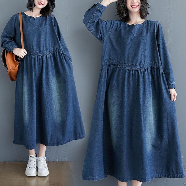 casual dresses denim dress female long sleeve 2021 spring and autumn loose large size clothing women jeans shirt robes ft626, Black;gray
casual dresses denim dress female long sleeve 2021 spring and autumn loose large size clothing women jeans shirt robes ft626, Black;gray