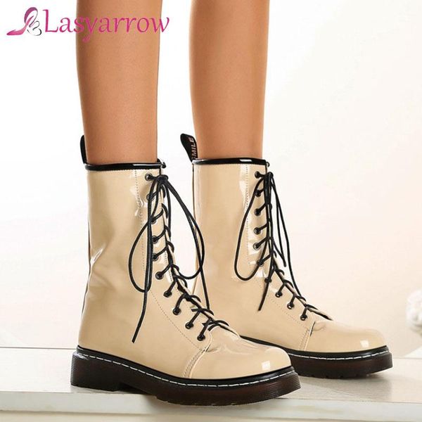 boots lasyarrow women patent leather ankle casual lace-up motorcycle shoes warm autumn winter heels, Black
boots lasyarrow women patent leather ankle casual lace-up motorcycle shoes warm autumn winter heels, Black