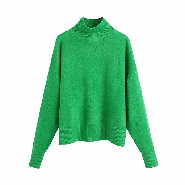 women 2021 fashion soft touch loose knitted sweater vintage high neck long sleeve female pullovers chic, White;black
women 2021 fashion soft touch loose knitted sweater vintage high neck long sleeve female pullovers chic, White;black