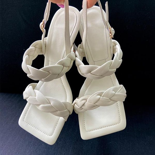 women sandals fashion elegant high heels women's shoes buckle strap concise ins brand weave, Black
women sandals fashion elegant high heels women's shoes buckle strap concise ins brand weave, Black