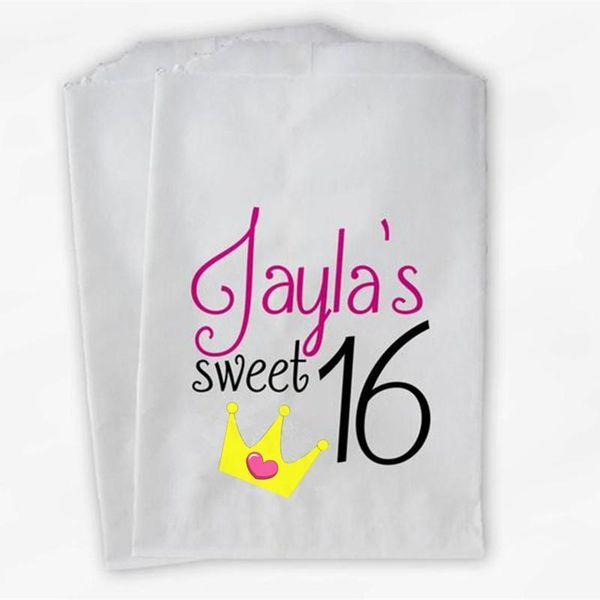 gift wrap custom sweet 16 birthday personalized candy buffet bags - pink and black princess crown favor paper treat1
gift wrap custom sweet 16 birthday personalized candy buffet bags - pink and black princess crown favor paper treat1