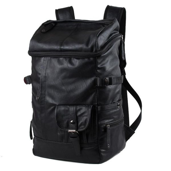 backpack large capacity solid black leather men casual travel daypack for man student school bag rucksack male
backpack large capacity solid black leather men casual travel daypack for man student school bag rucksack male