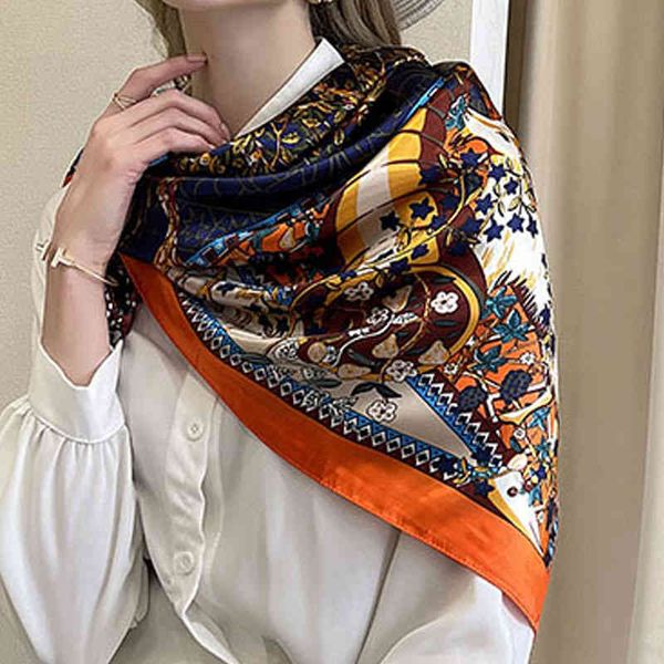 39 patterns 90cm*90cm luxury silk scarfs elegant square scarf scarv, Blue;gray